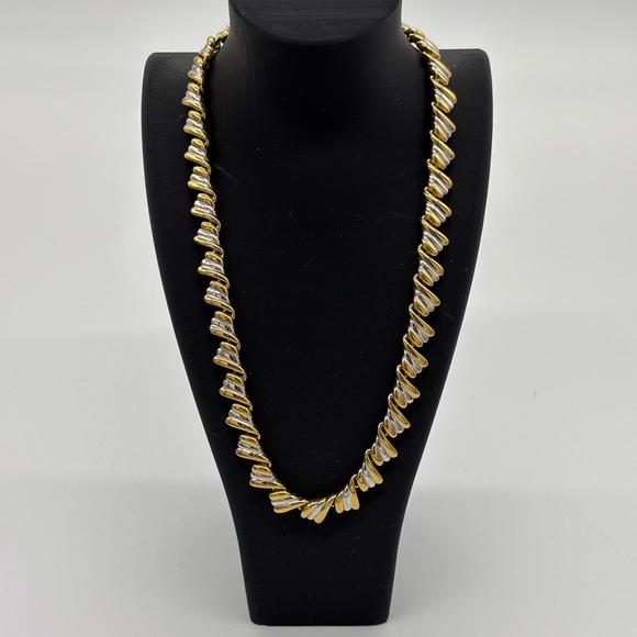 Nina Ricci Jewelry - Nina Ricci Gold and Silver X-Pattern Necklace